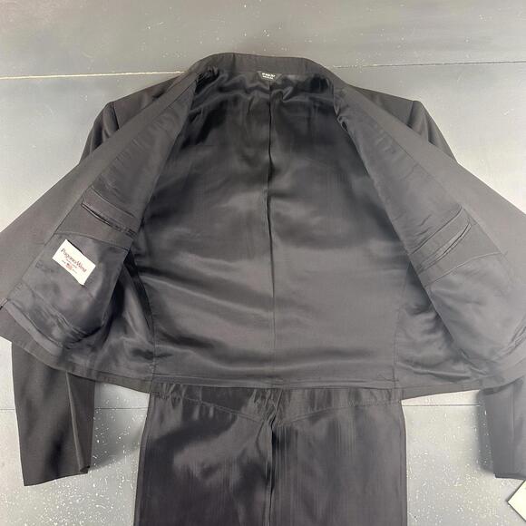 VTG Pagano West Suit Men 46R Black Cropped Tuxedo Tails Bolero 42" Waist NWT USA - Picture 4 of 16